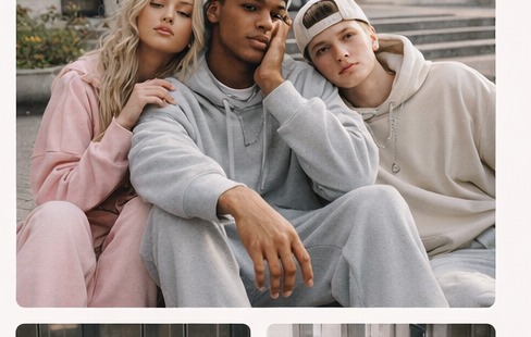 Gen Z models wearing comfortable on-trend streetwear